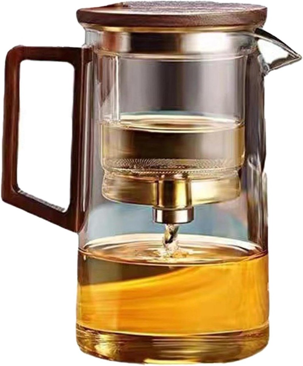 Glazen theepot - Theemaker met zeef - Thee zetten - Hittebestendig glas - 500 ml - Transparant