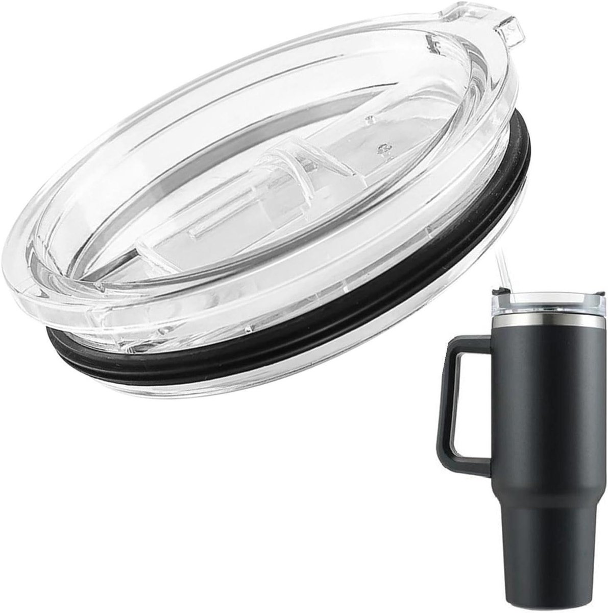 Tumbler Vervangingsdeksel - Deksels voor Bekers - Dranken Meenemen - Lekvrij Schuifontwerp - 30 oz - Transparant