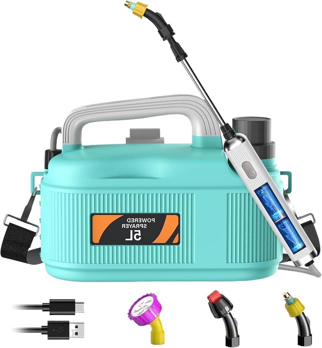 Elektrische Tuinsproeier - Batterij Sproeier Bemester - Planten Water Geven - Transparante Tank Zichtbaar - 3.8 Liter - Wit