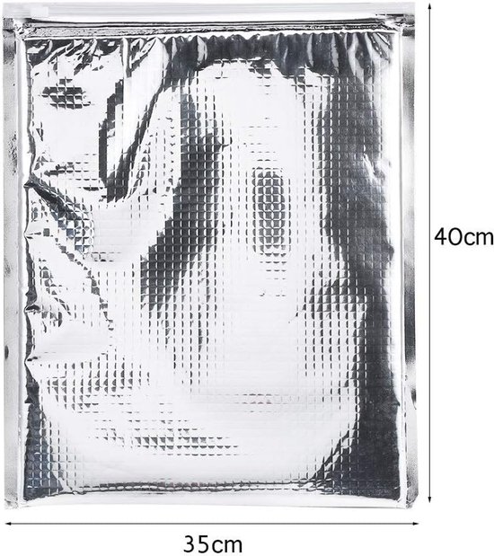 Gekkoetste Voedselzakken - Isolerende Lunchtas - Maaltijden Koel Houden - Aluminiumfolie Isolatie - 35 x 40 cm - Zilver — afbeelding 5