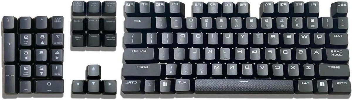 Keycap Set - Vervangende Toetsen - Gaming Setup - Semi-transparant ABS - 104 toetsen - Volledig