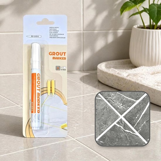 Voegstift - Tegelstift Reparatiepen - Tegels Opfrissen - Schuine Applicator - 1 Stuk - Wit — afbeelding 2