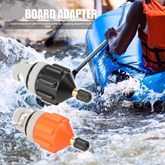 Paddleboard Pompadapter - Luchtventiel Adapter Kajak - Watersport Opblazen - Lekvrije Afdichting - 4 stuks - Zwart — afbeelding 4