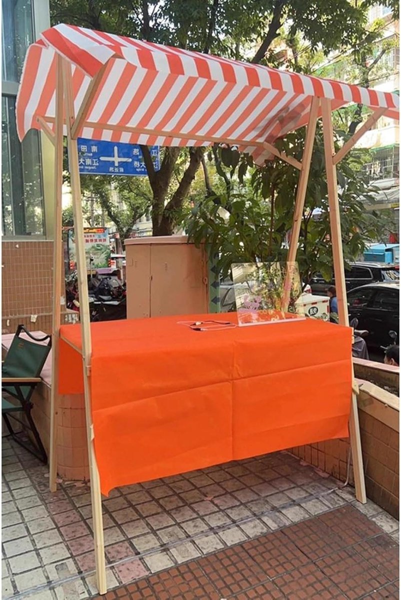 Mobiele Houten Kar - Opvouwbare Trolley - Verkoop Demonstratie - Hoge Draagkracht - 120 cm Breed - Houtkleur
