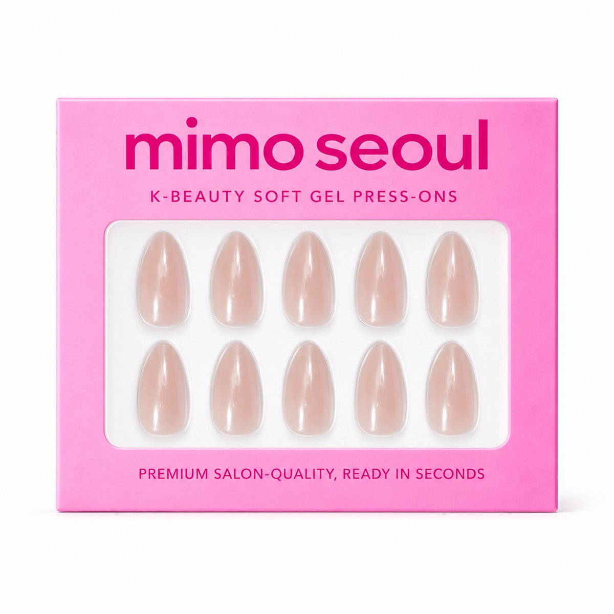 Mimo Seoul Soft Gel Press On Nails Plaknagels Nepnagels - Glazed Pearl White Nagels - Short Almond 30 stuks - Herbruikbaar 14 Dagen - Hailey Glaze