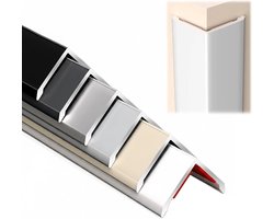 Aluminium Corner Profile, Self-Adhesive, Wall Edge Protection Made of Robust Metal, Edge Protection for Walls and Skirting Boards, Decorative Frame for Drywall and Furniture (Silver, 1 Metre)