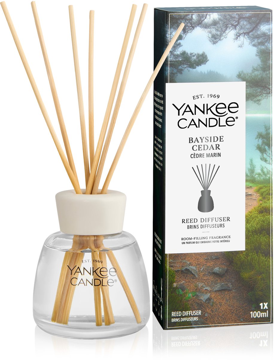 Yankee Candle Bayside Cedar Geurstokjes 100 ml - tot 6 weken geur Transparant