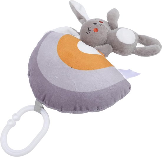Pluche Hangend Speelgoed - Rammelaar Muziekdoos - Baby Entertainment - Zacht Pluche Materiaal - 23 x 20 x 4 cm — afbeelding 3