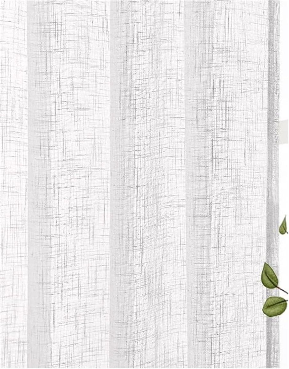 Linnen Gordijnen - Raambekleding Stof - Interieur Verfraaien - Semi-transparant Effect - 350 cm Lengte - Kleur 1
