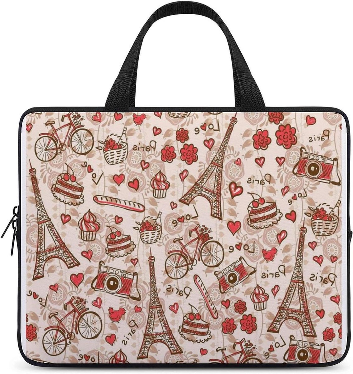 Laptophoes - Laptoptas - Veilig Transport - Waterdicht Materiaal - 17 inch - Paris Eiffeltoren