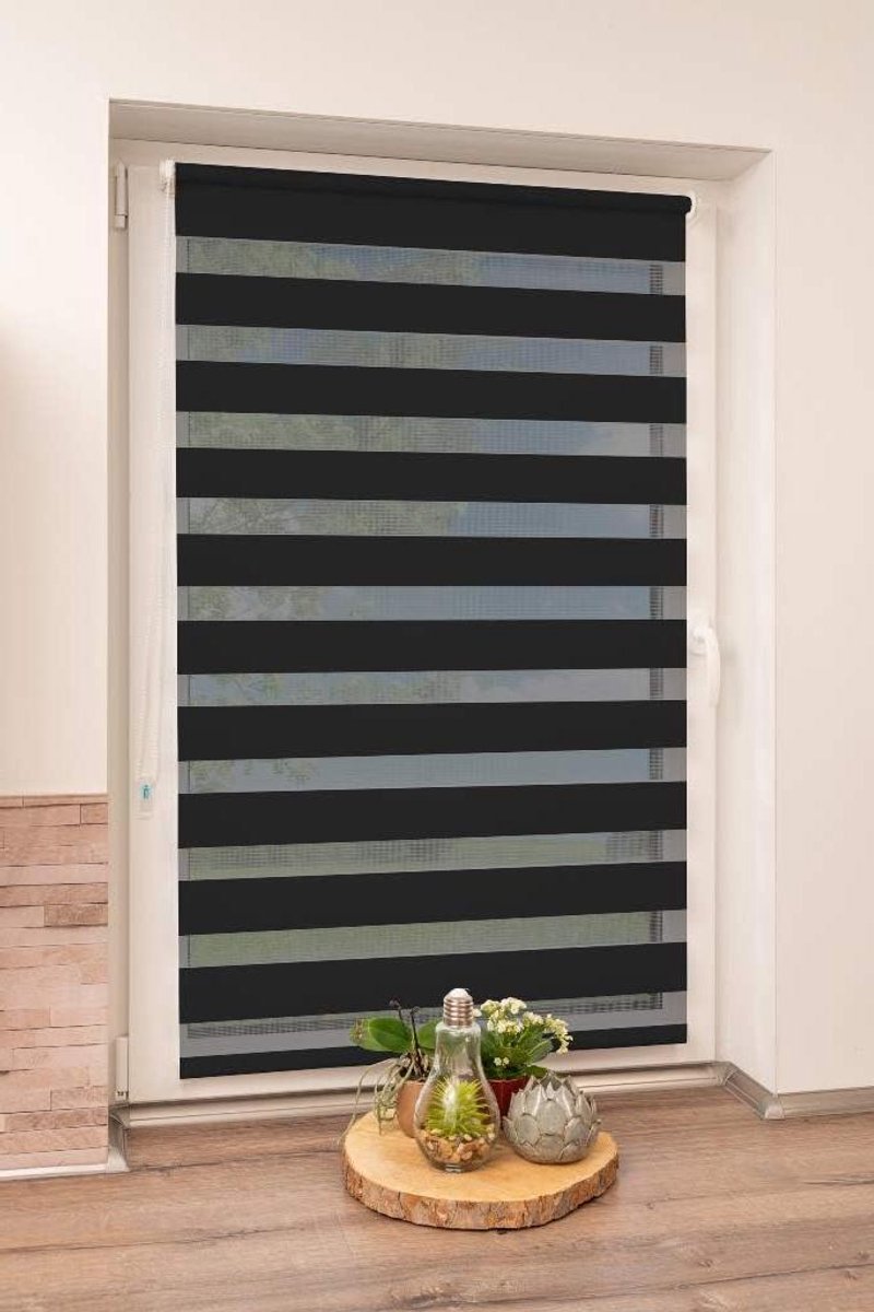 Dubbel Rolgordijn - Lichtspel Gordijn - Raam Decoratie - Montage zonder boren - 40 x 150 c