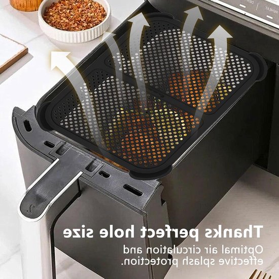2 Stuks Siliconen Spatbescherming voor Airfryer, Effectieve Vetbescherming en Keukenaccessoires voor Veilig Koken — afbeelding 5