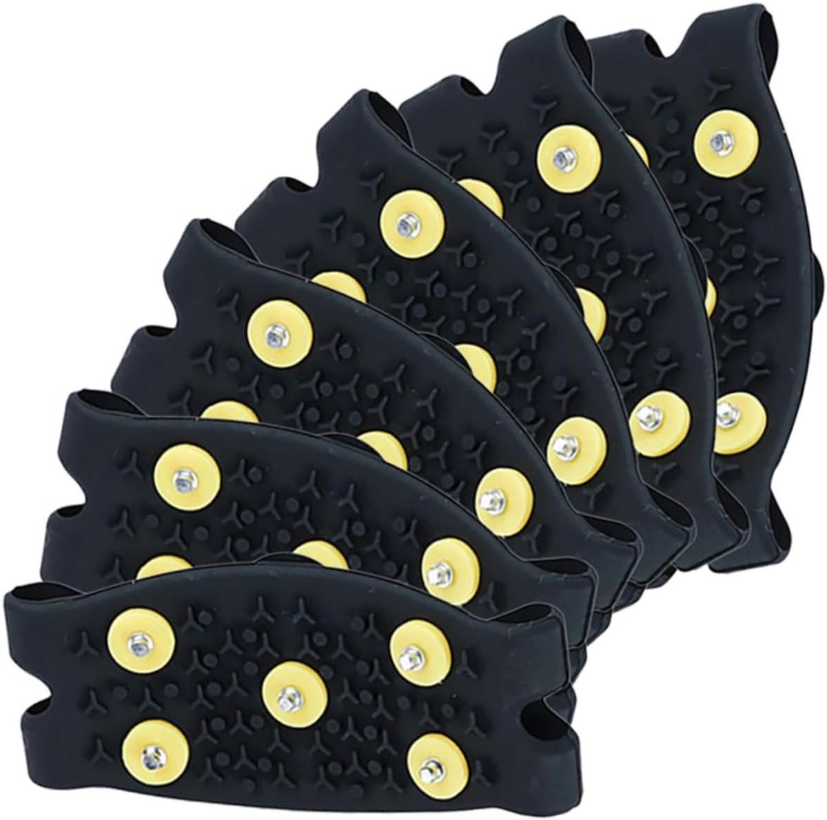3 Paar Antislip Schoenklauwen met Tanden, TPE IJsgrippers voor Wandelschoenen en Winterschoenen, Duurzame Sneeuwspikes voor Buitenactiviteiten zoals Wandelen en Joggen