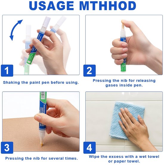 Voegstiften Wit - Voegherstelpen Tegelpen - Voegen Opfrissen - Waterdicht Sneldrogend - 5 Stuks - Wit — afbeelding 3