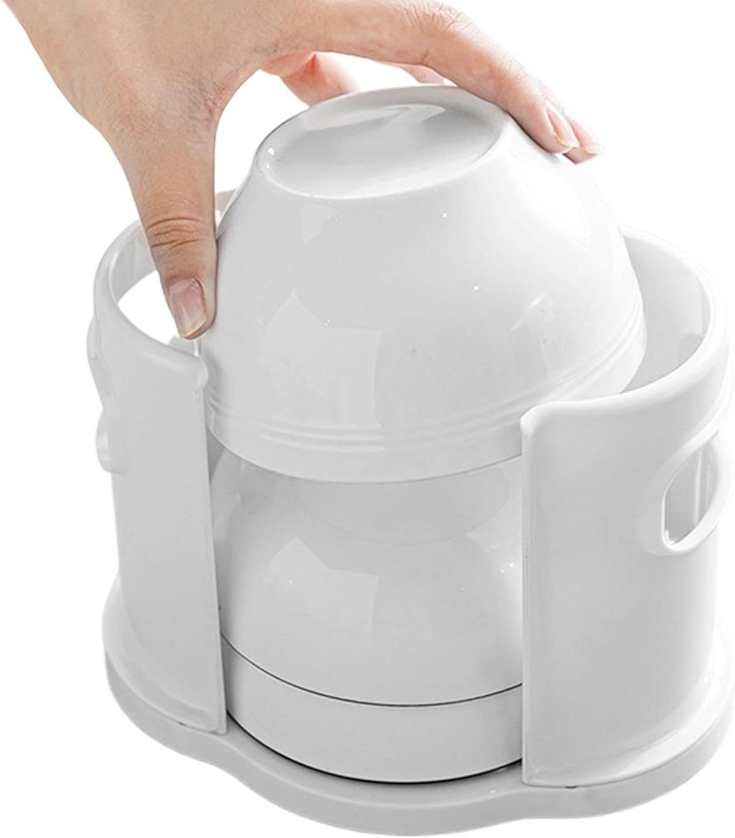 Kom Organizer - Schaalhouder - Keuken Opbergen - Met Handvat - 17.7 x 13.1 x 12.7 cm - Wit