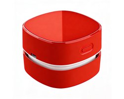 Kleine stofzuiger-kleine stofzuiger draadloos-Oplaadbare mini draadloze bureaustofzuiger - Reinigt gemakkelijk alle soorten hoeken - Verwijdert stof haar en klein vuil - rood - 7,9 x 7,9 x 6 cm