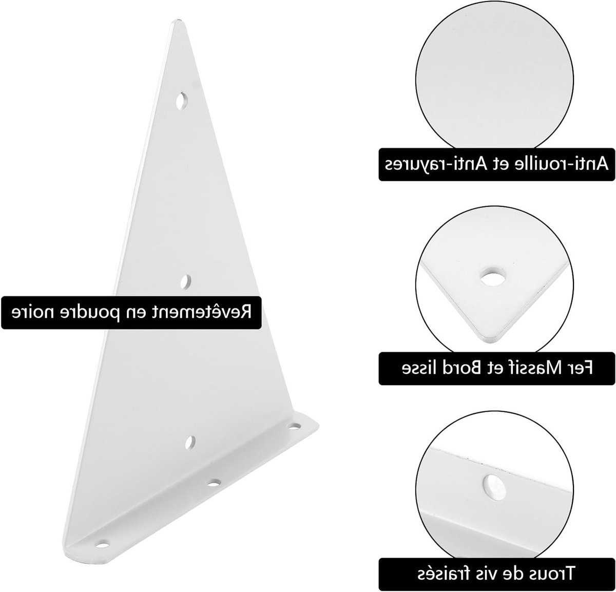 4 Stuks Zwevende Plank Steunen, 23 cm, Onzichtbare Driehoekige Wandmontage, Voor Open Planken en DIY Kamers, Metalen Hoeksteun