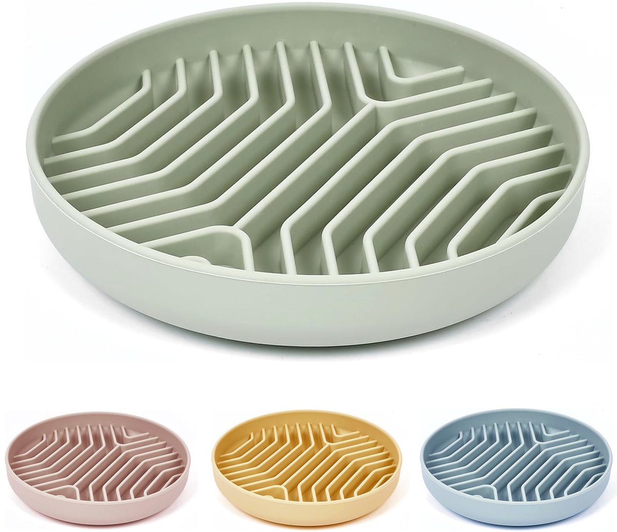 carmdering - Slow Feeder Nap - Anti Verslikking Voerbak - Siliconen Honden En Katten Bord - Labyrint Patroon Voor Mentale Stimulatie - Sterke Zuignappen Voor Anti Slip - Premium Voedselkwaliteit Silicone - Bpa Vrij En Eco Vriendelijk