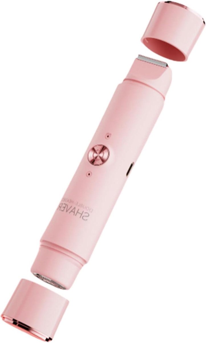 Elektrisch scheerapparaat dames - Ontharingsapparaat bikinilijn - Gladde huid krijgen - Anti-irritatiesysteem - 15 cm - Paars roze