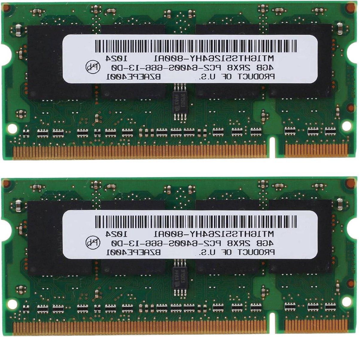 Laptop RAM Geheugen - Werkgeheugen DDR2 - Computer Upgrade - SODIMM 200PIN - 2x 4 GB - Groen