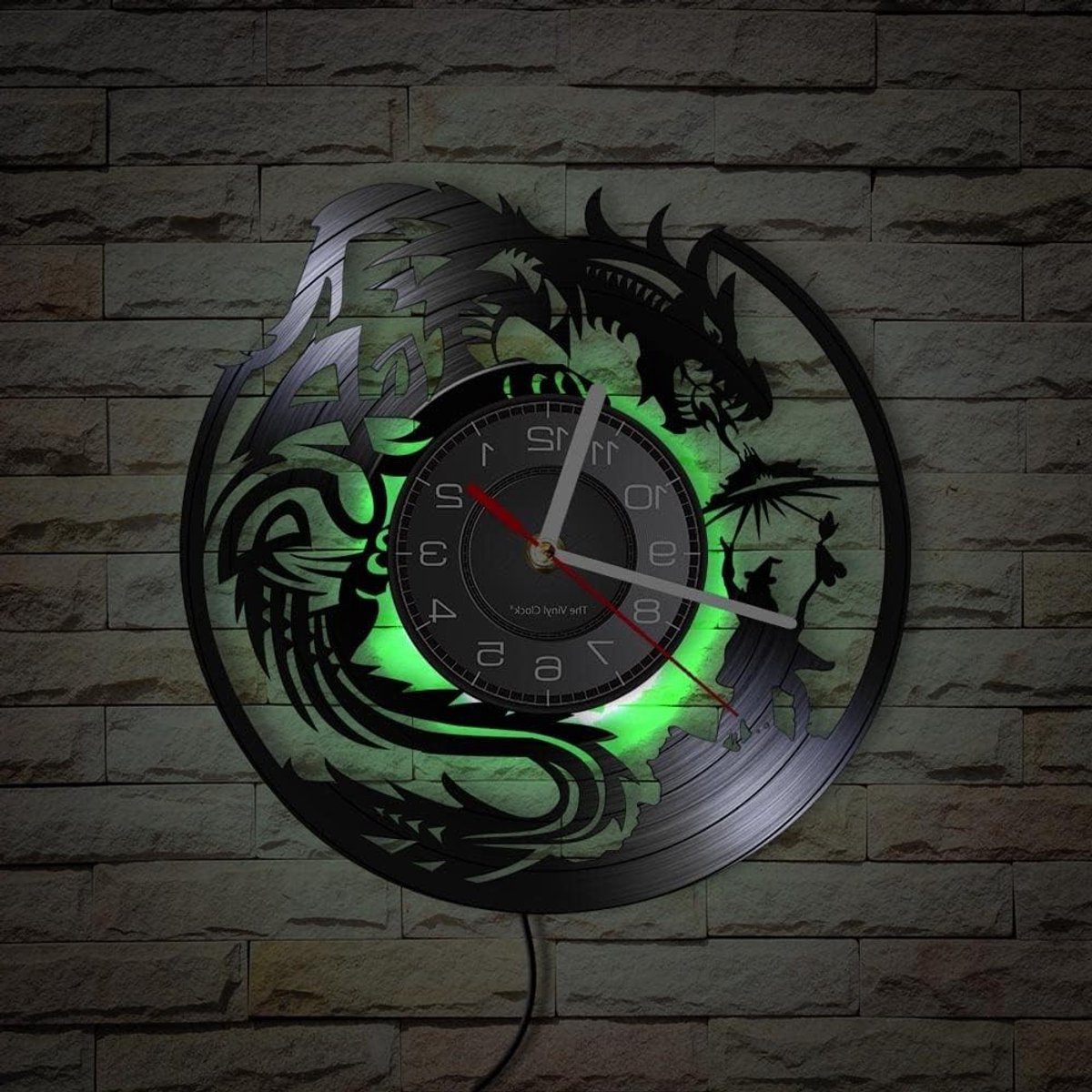 Vloerklok met Vliegende Draak in de Lucht en Afstandsbediening LED Verlichting voor Anime Fans en Decoratie