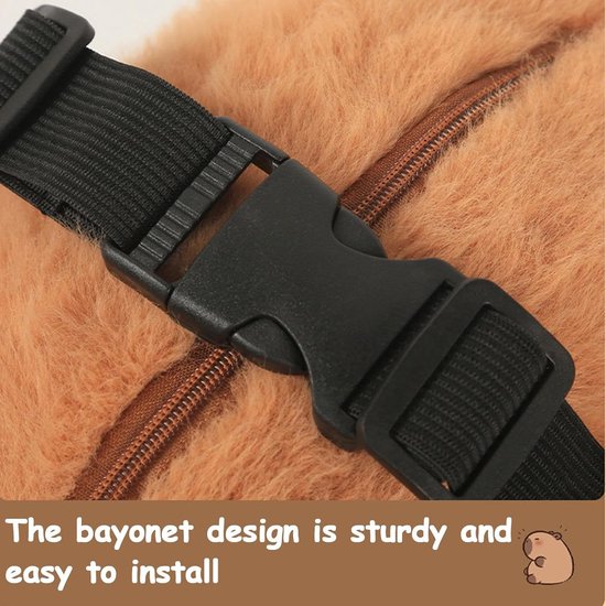 Pluche tissuebox - Zakdoekhouder - Auto Interieur - Schattig Capybara Design - 26 cm - Bruin — afbeelding 5