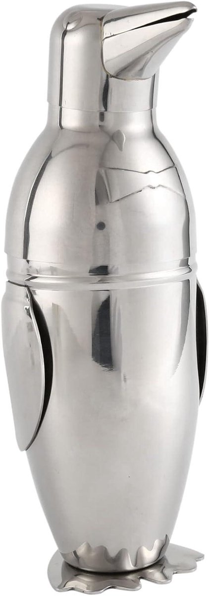 Cocktail Shaker - Drank Mixer - Cocktails Maken - Pinguïn Design - 500 Ml - Zilver