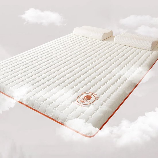 Futon Matras - Vloermatras Opvouwbaar - Comfortabel Slapen - Ademende Vulling - 200x200 cm - Lichtgrijs — afbeelding 4