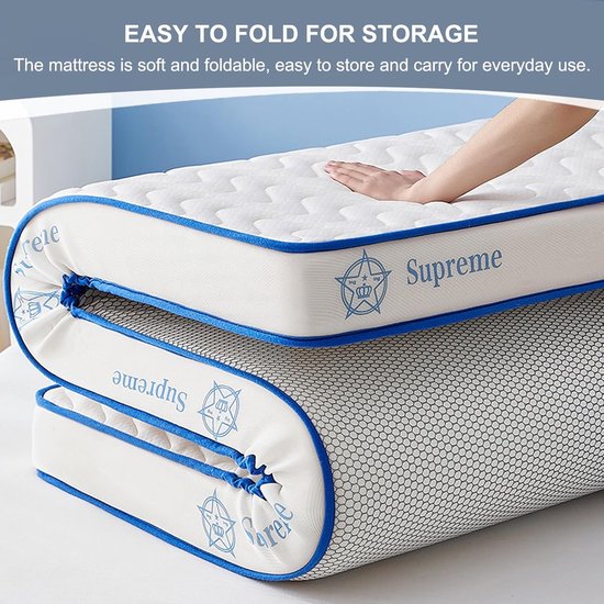 Futon Matras - Japanse Vloermatras Opvouwbaar Kussen - Comfortabel Slapen - 5-Laags Comfort Kern - 100 x 200 cm - C — afbeelding 4