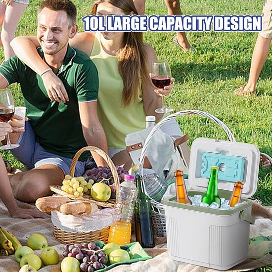 Geïsoleerde Koelbox - Draagbare Koeler - Buitenavonturen - Geavanceerde Isolatie - 10 Liter - Zwart — afbeelding 2