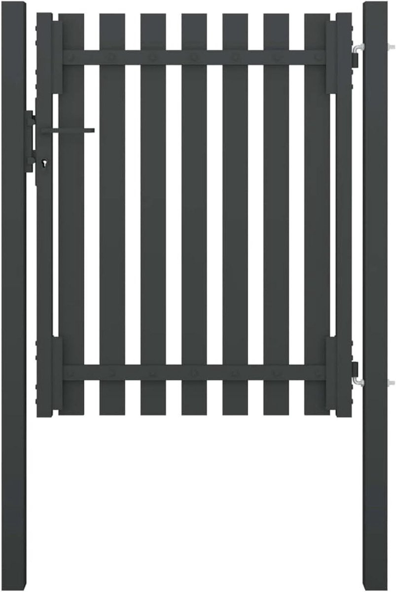 Tuinpoort Staal - Hekwerk Poort - Tuin Afzetten - Roestwerend Gecoat - 1x1.5m - Antraciet