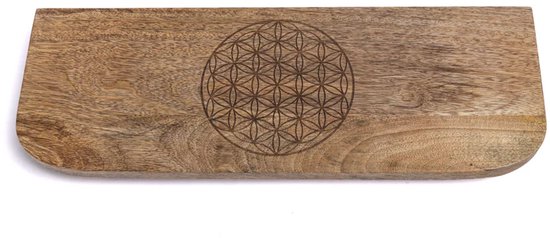 Meditatiebankje Bloem des Levens - mangohout (Inklapbaar) - ± 48 cm x 18 cm — afbeelding 2