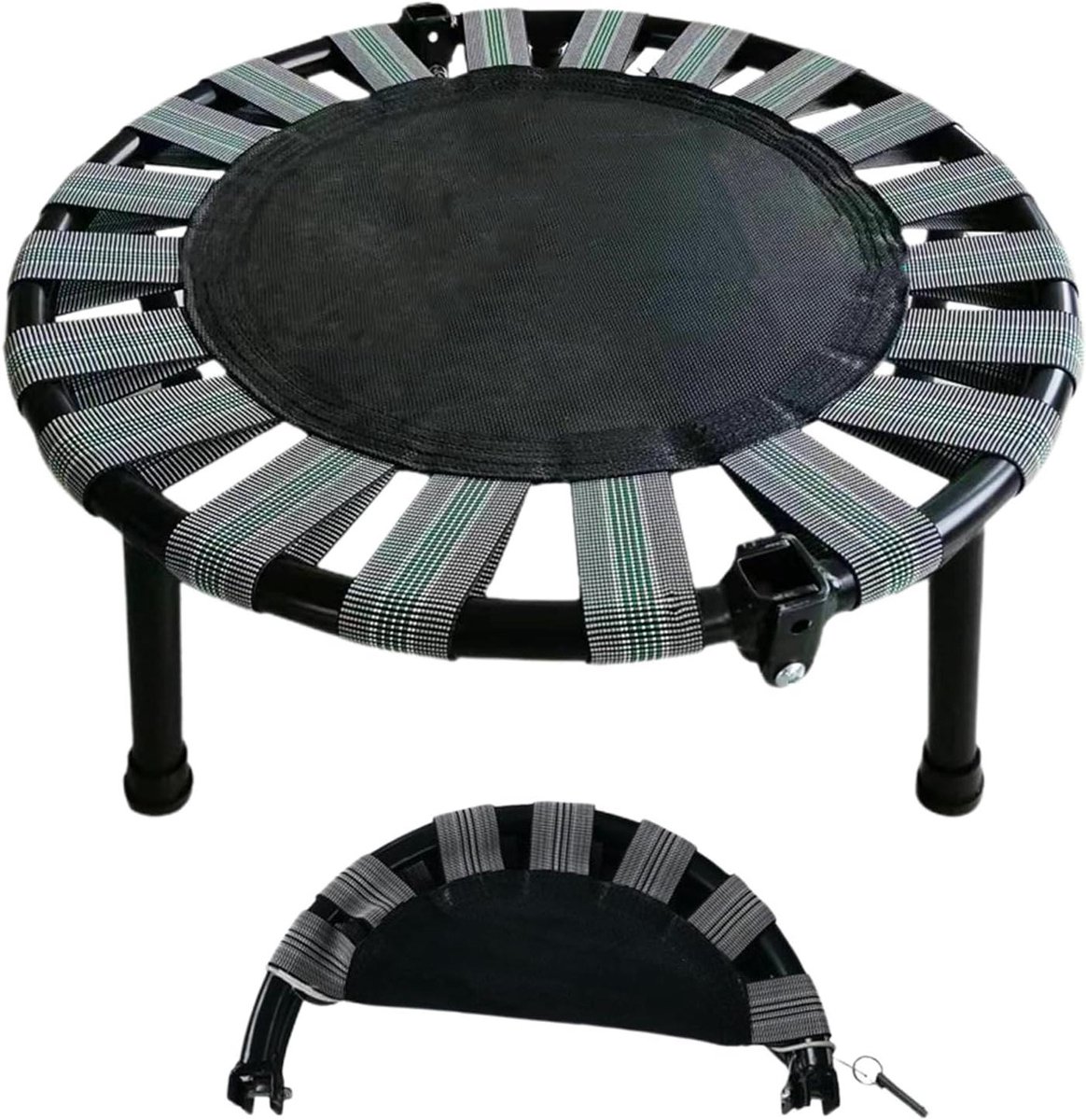 Mini Trampoline - Fitness Springbed Rebounder - Binnen Trainen - Opvouwbaar Compact Ontwerp - 49.9 x 26.3 x 9.1 cm