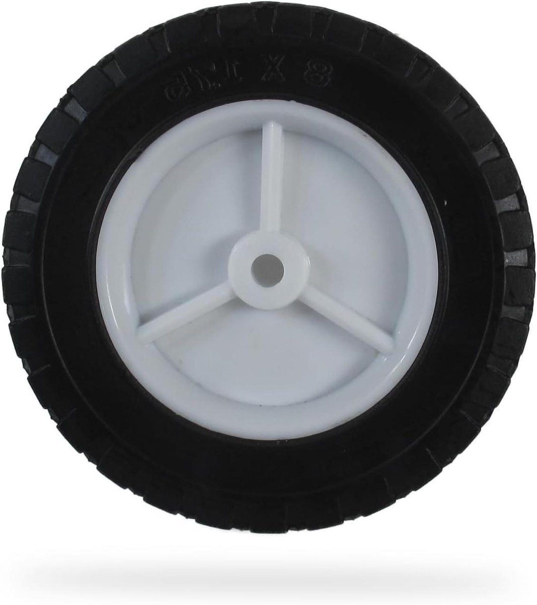 Kunststof Wiel - Reservewiel Grasmaaier - Grasmaaier Onderhoud - Universele Naaf - 203 mm Diameter - Zwart