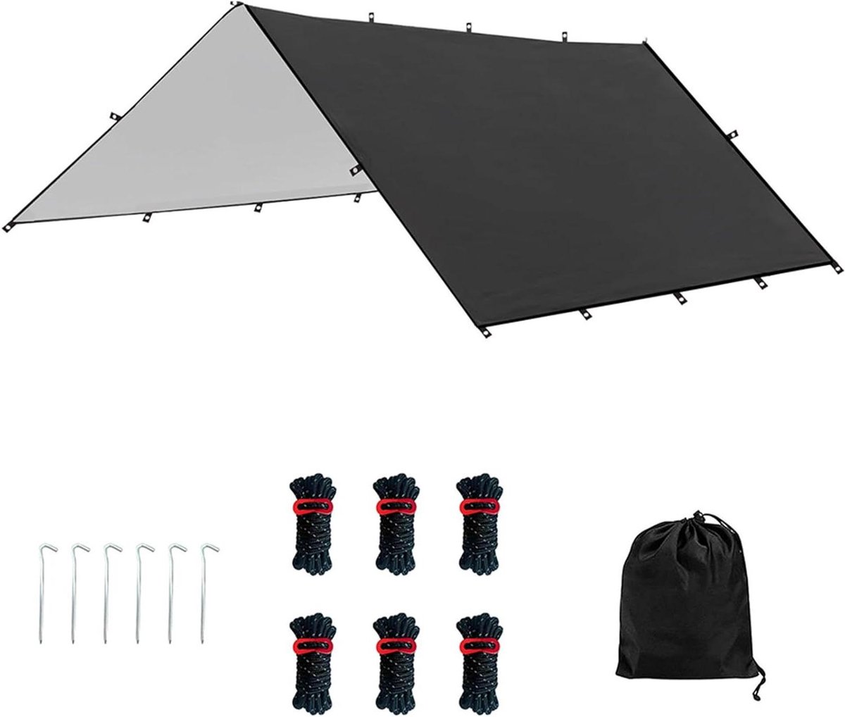 Tentzeil - Luifel - Outdoor Bescherming - Waterdicht Oxford Stof - 215 cm - Zwart
