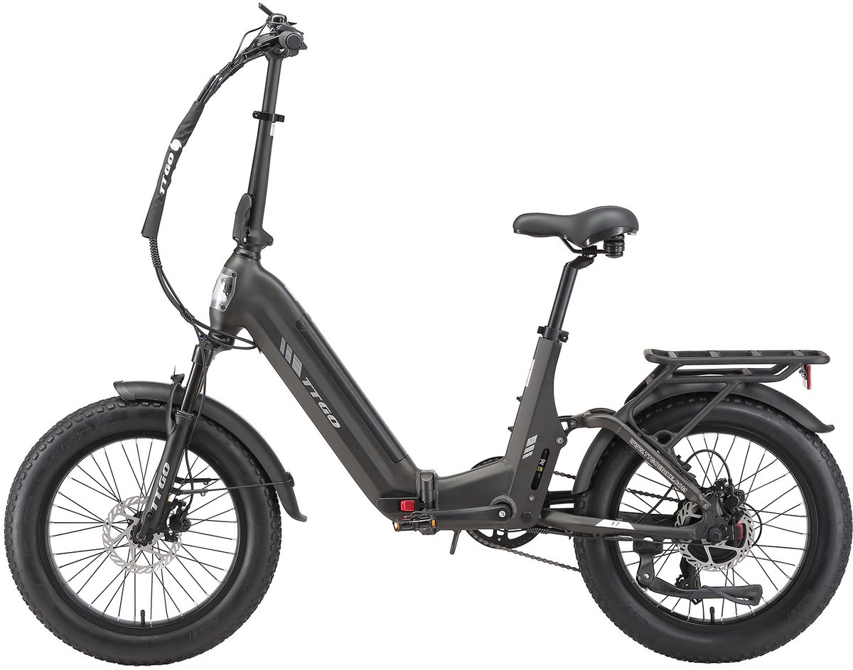 TTGO F7 Elektrische Fiets - 250W Motor - 48V15Ah Accu - 20 Inch Banden Vouwfiets - Max Snelheid 25km/u - Max Bereik 100-120km - Shimano 7 Versnellingen - Grijs thumbnail 2