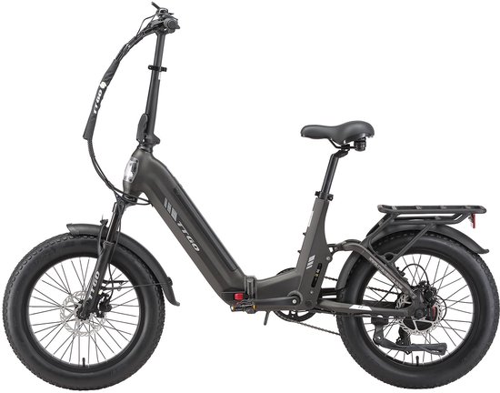 TTGO F7 Elektrische Fiets - 250W Motor - 48V15Ah Accu - 20 Inch Banden Vouwfiets - Max Snelheid 25km/u - Max Bereik 100-120km - Shimano 7 Versnellingen - Grijs van TTGO — afbeelding 2