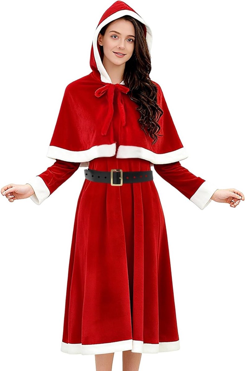 Kerstvrouw Kostuum voor Dames - Santa Claus Outfit, Feestelijke Cosplay, Miss Santa Jurk voor Carnaval en Kerstmis