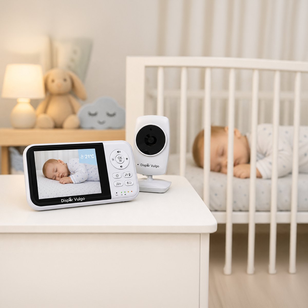 Dispar Vulgo Babyfoon met Camera 3.2 Inch – Video Baby Monitor – Nachtzicht – VOX Modus – Temperatuurweergave – Terugspreekfunctie - thumbnail 5