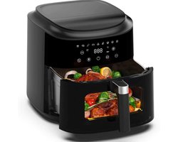 Airfryer met Kijkvenster - 9L Heteluchtfriteuse – 2350W Snel opwarmen- 360° Heteluchtcirculatie – 40-200°C - Smart LED touchscreen - 9 Slimme Voorgeprogrammeerde Instellingen