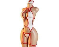 Sexy Zusters Pakje Bodysuit met String & Kousenbanden - Roleplay - MEGA SEXY - OOOH zuster help mij - Maat M