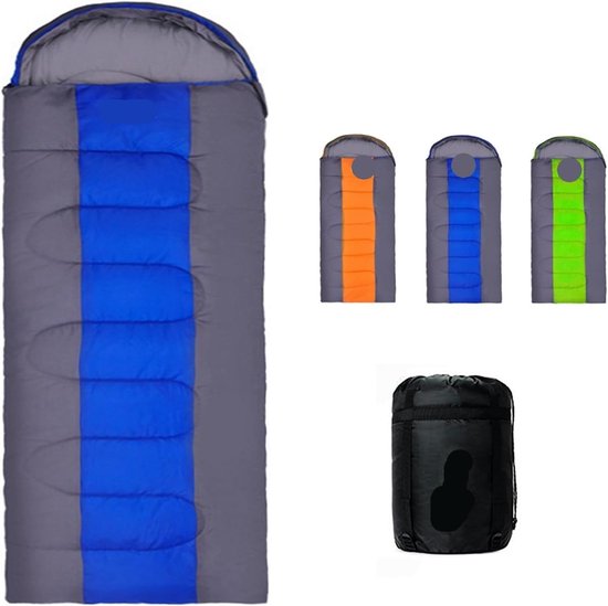 Camping Slaapzak - Warme Slaapzak - Buitenactiviteiten - Lichtgewicht Compressie - 75 x 220 cm - Blauw van Camping — afbeelding 3