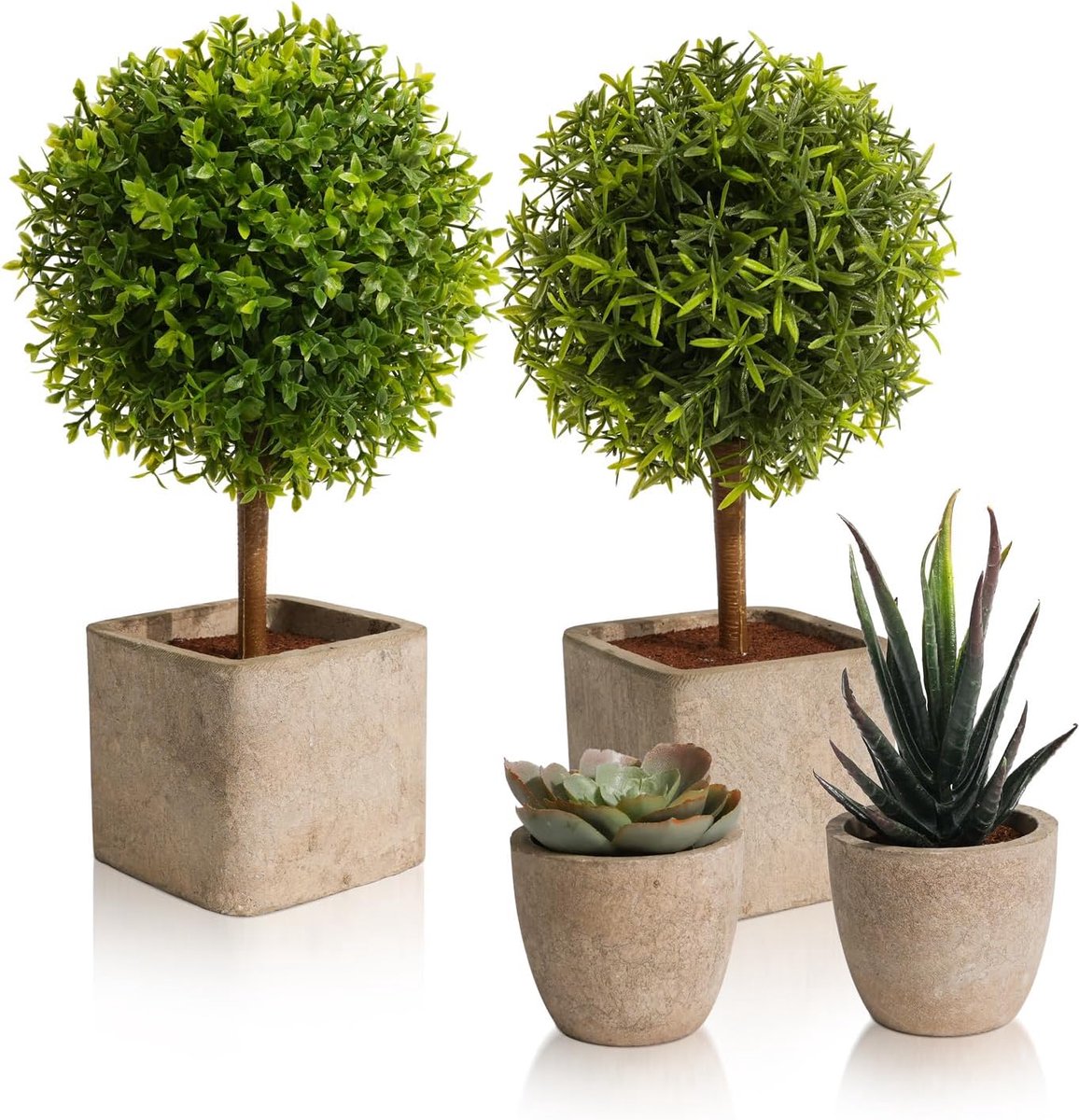 4x Kunstmatige Succulenten met Pot – Onderhoudsvriendelijke Nepplanten, Realistisch, Mini 
