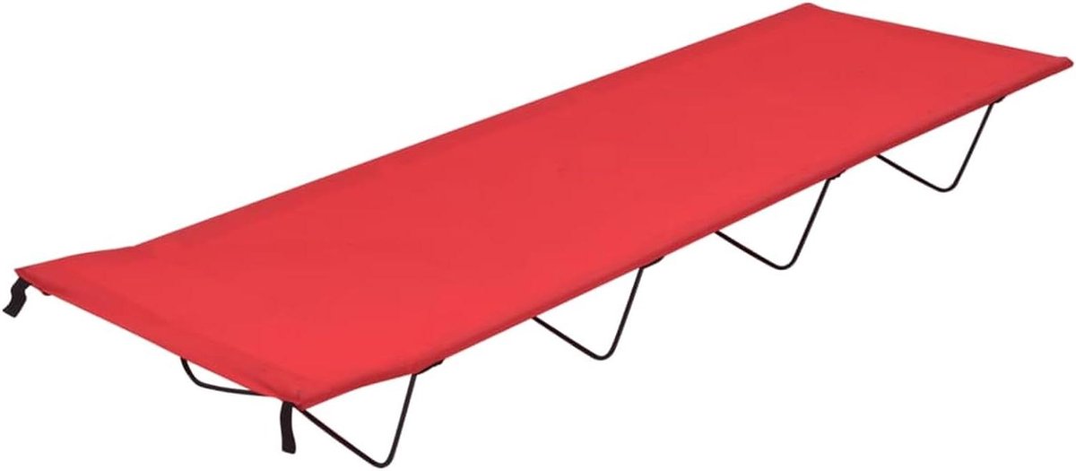 Campingbed - Veldbed Klapbed - Outdoor Ontspanning - Robuuste stalen constructie - 180 x 60 cm - Rood