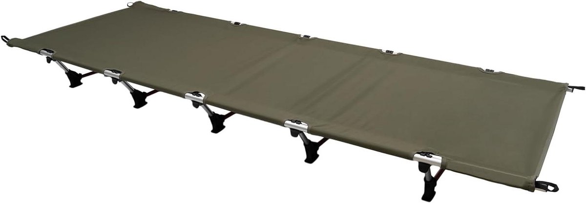 Kampeerbed Klapbaar - Outdoor Bed - Kamperen en Reizen - Lichtgewicht Aluminium - 190 x 70 cm - Legergroen