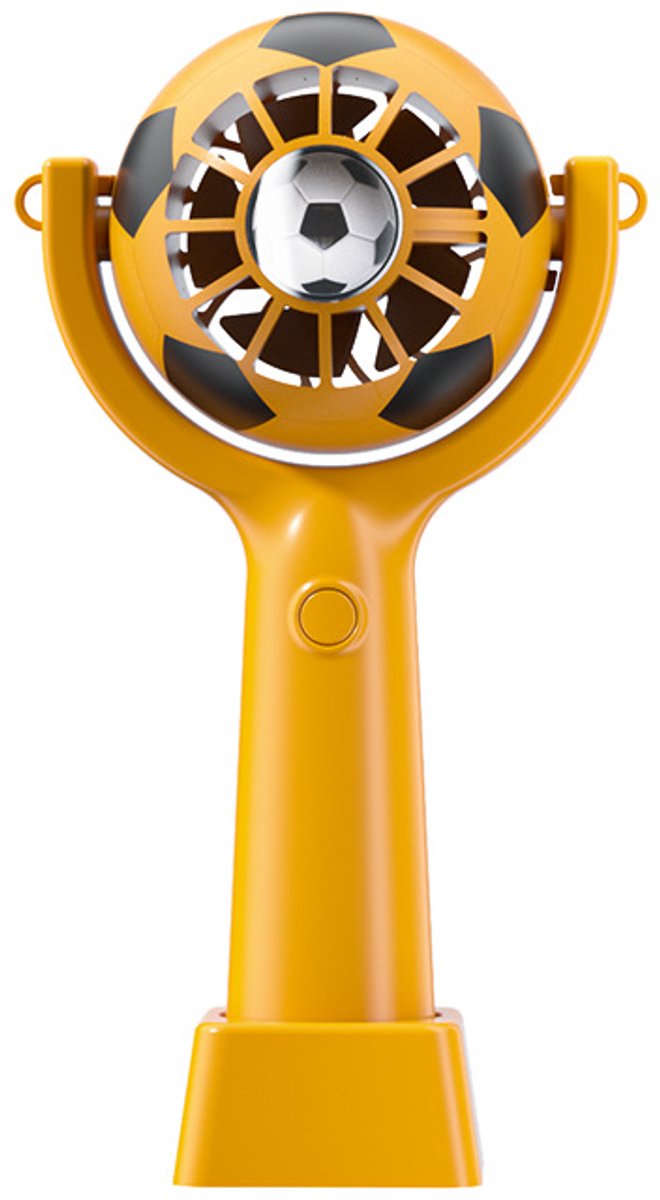 Draagbare Handventilator - Voetbal Cadeau voor Jongens & Fans - Mini Sport Ventilator - Oplaadbaar Persoonlijk - Geel - 1 Stuk