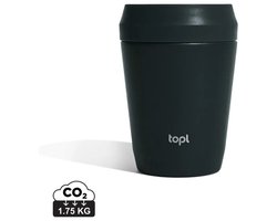 topl Reisbeker To Go Tumbler 8oz/235ml H133mm Zwart Charcoal Twist to open, drink 360 Patented Lid Made with RCS (Recycled Steel ) certified recycled materials and vacuum insulated Travel Mug Thermosbeker