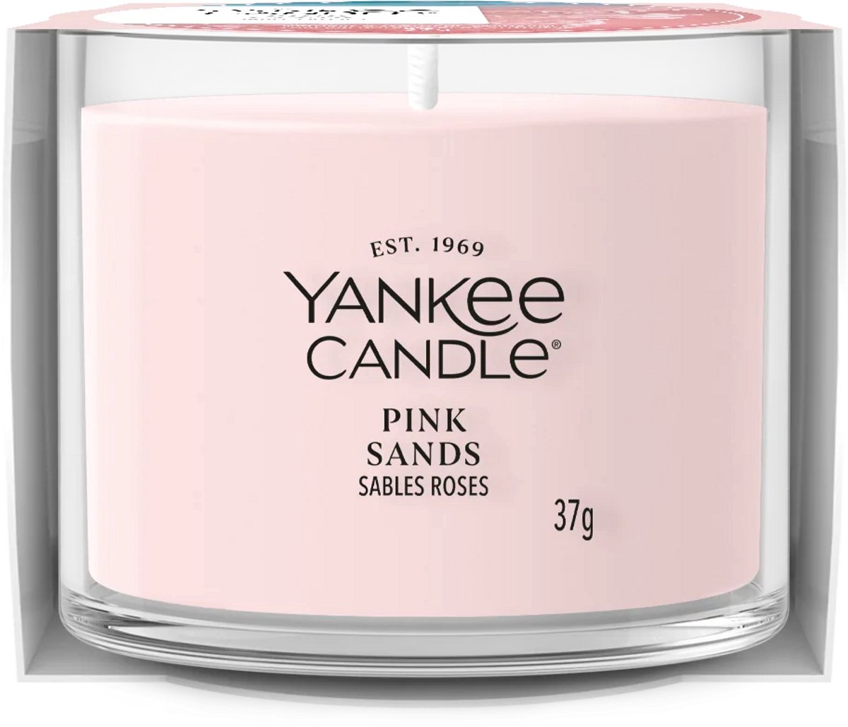Yankee Candle Filled Votive - Pink Sands - 10 branduren - 1 stuk Roze