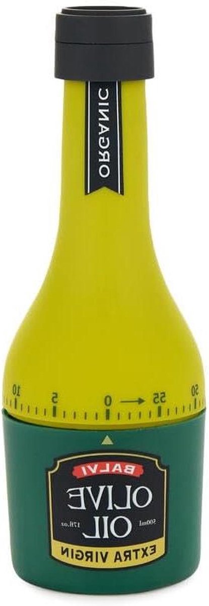 Keuken Timer - Olijfolie Pot - Recepten Timen - Decoratief Design - 16 cm Hoog - Groen
