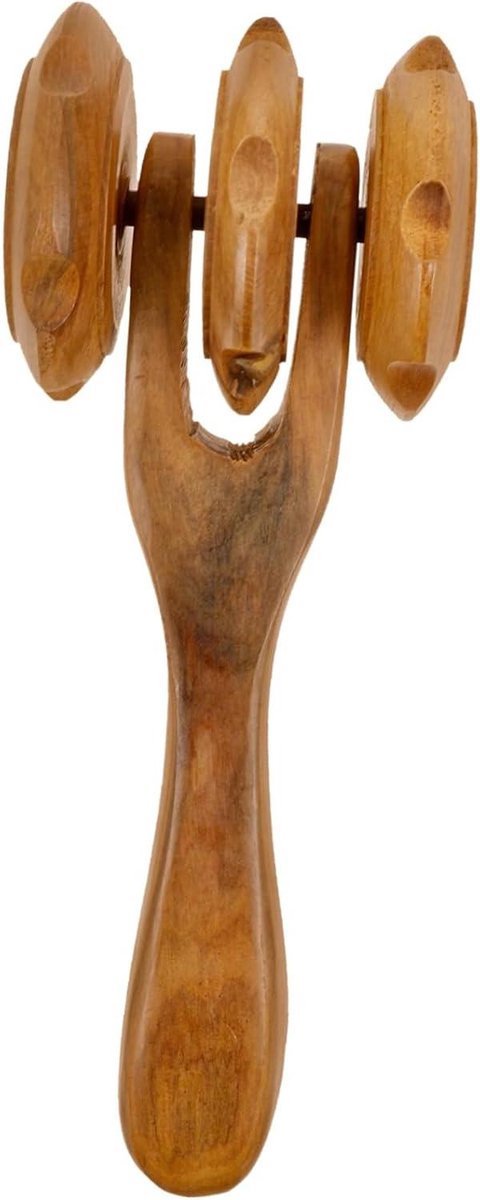 Houten Rugwiel - Spierroller Beenmassage - Spieren Ontspannen - Natuurlijke Bloedsomloop Verbeteren - 21 cm - Houtkleur